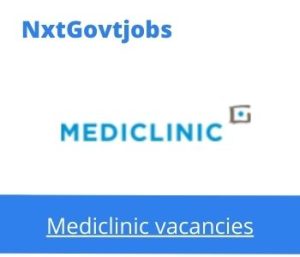 Mediclinic Hoogland Hospital Pharmacist Vacancies 2022