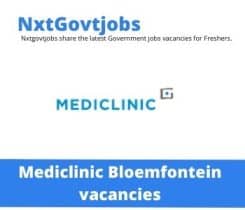 Mediclinic Bloemfontein Hospital Clerk Confirmations Vacancies in Bloemfontein – Deadline 04 May 2023